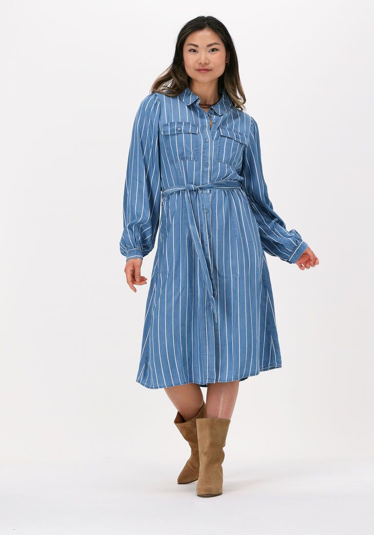 LOLLYS LAUNDRY blauwe lollys laundry midi jurk kamma