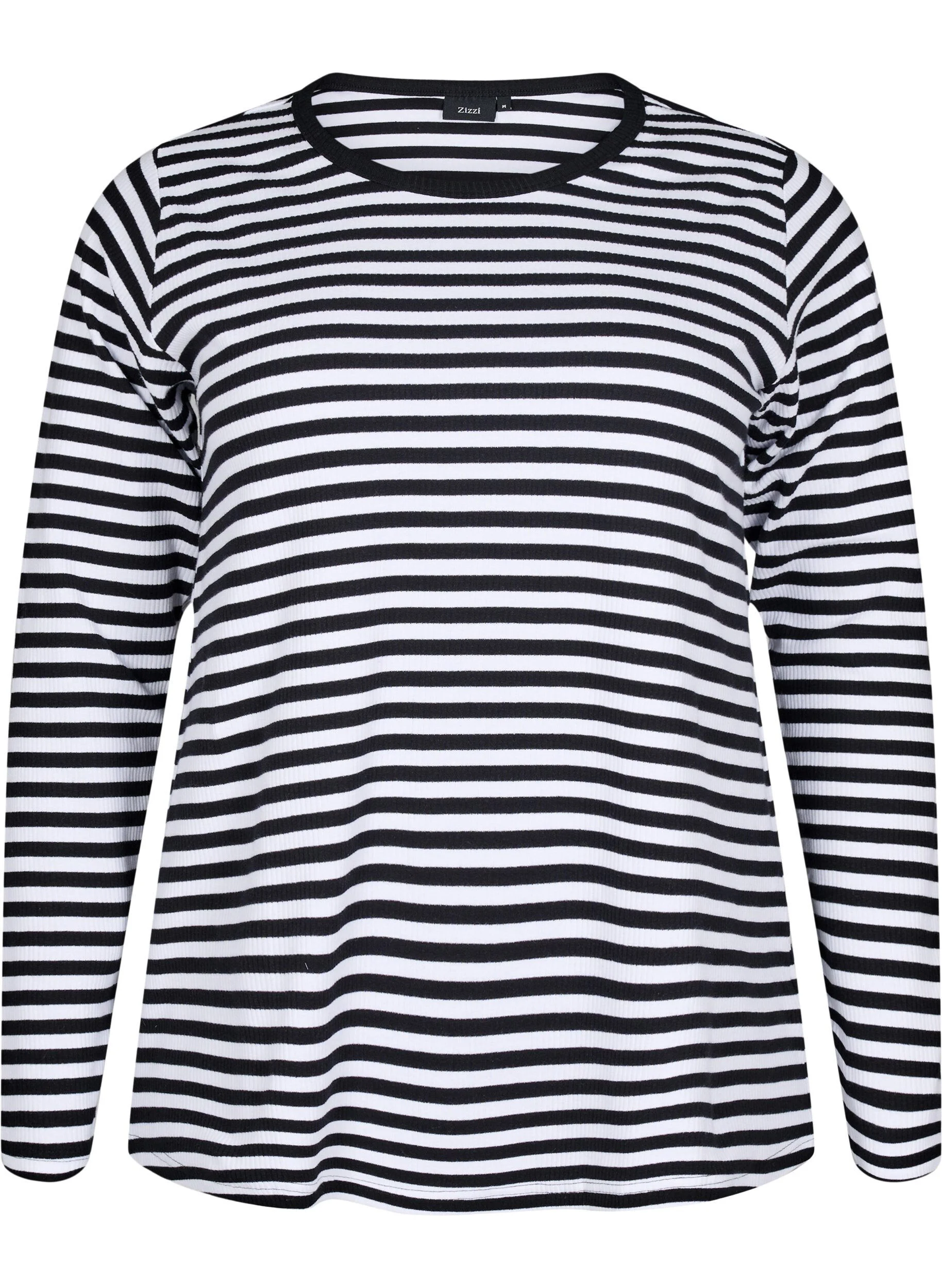 Stribet bluse med lange ærmer