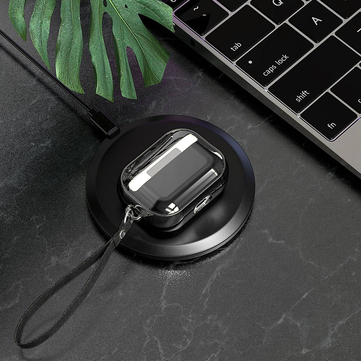 AirPods Pro 2 / AirPods Pro Galvanisierte Gummi Schutzhülle Abdeckung mit Handschlaufe - Roségold