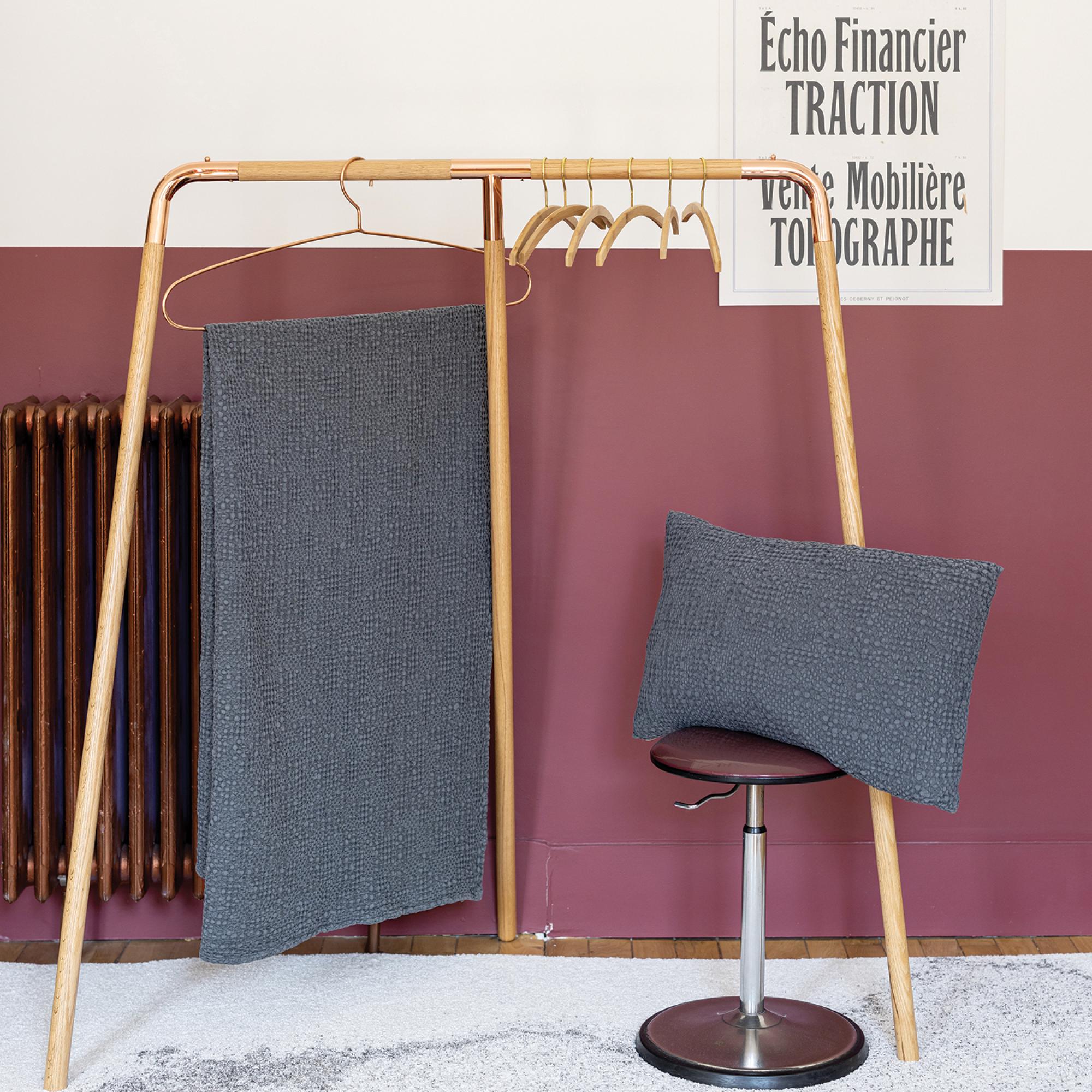 Jeté stonewashed tana cendre 180 x 260 cm