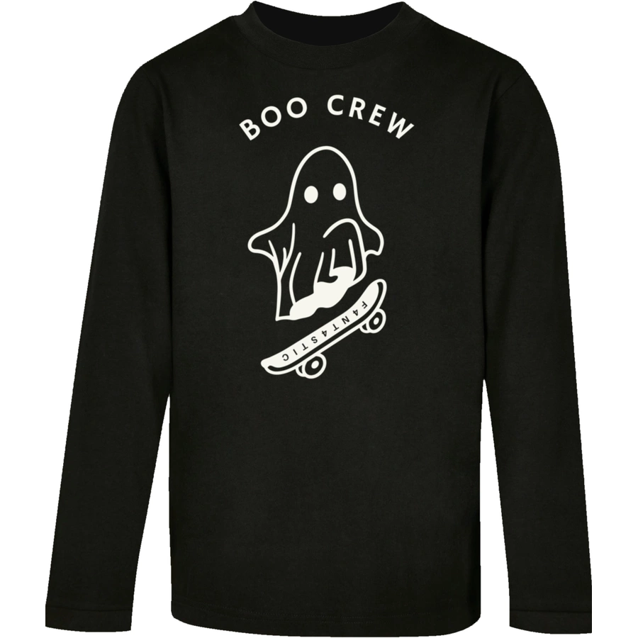 F4NT4STIC Longsleeve Shirt Boo Crew Halloween schwarz