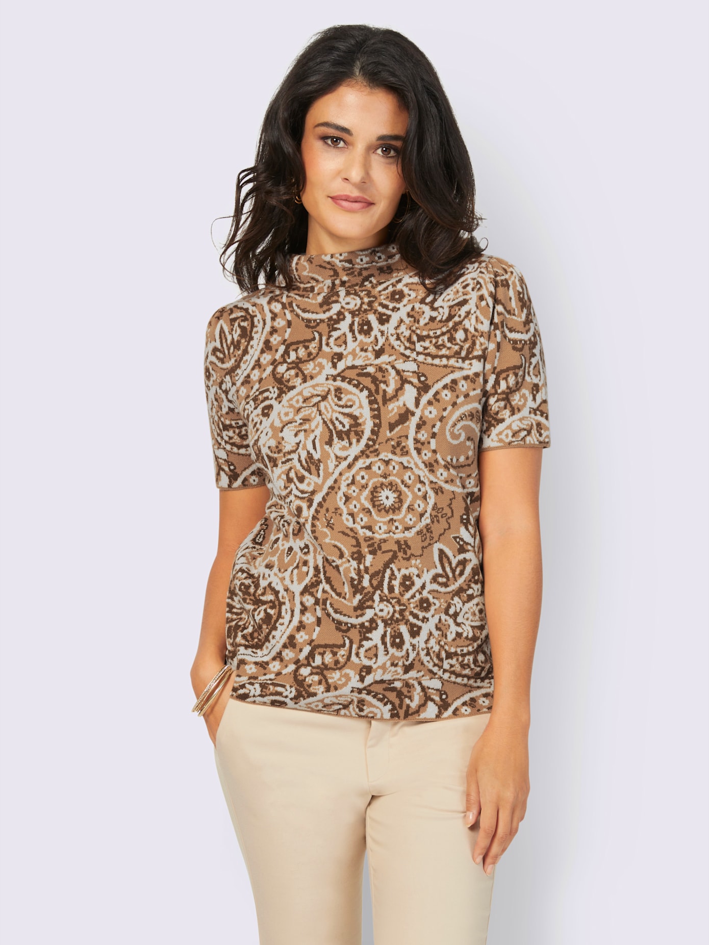 Pull tricot jacquard de qualité