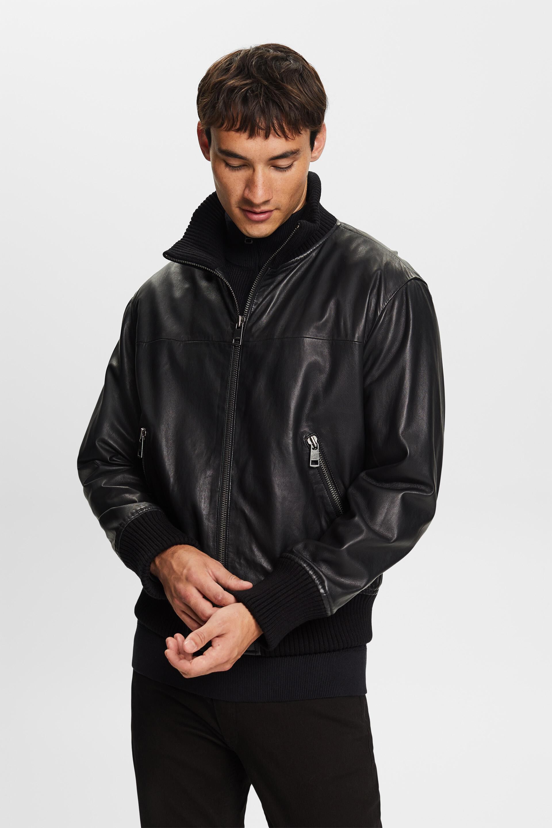 Blouson bombardier en cuir