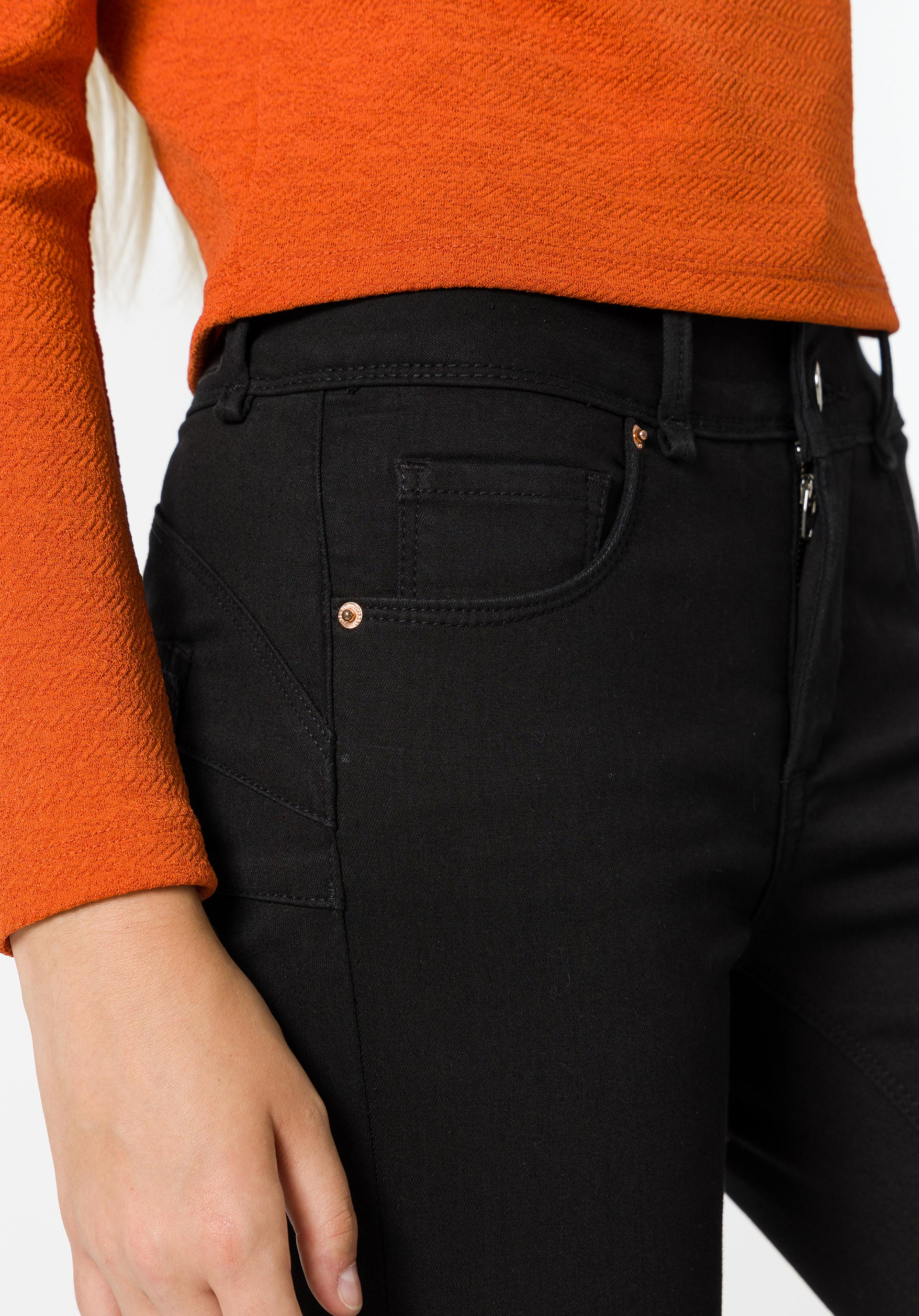 Jeans Double-up Skinny de Cintura Alta Soft Touch