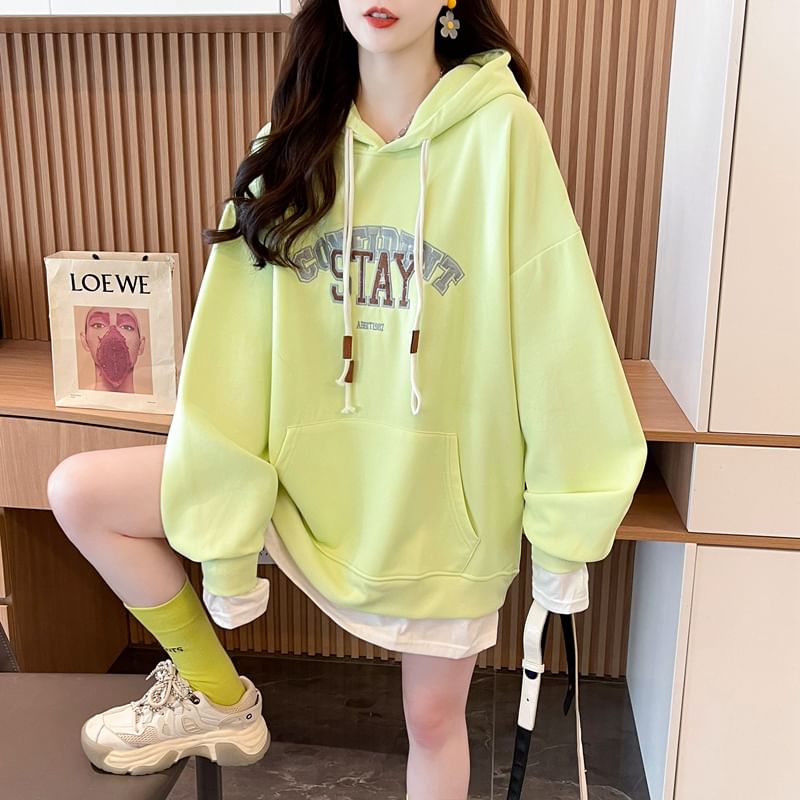 Mywaki - Tweedelige oversized hoodie met geborduurde letters