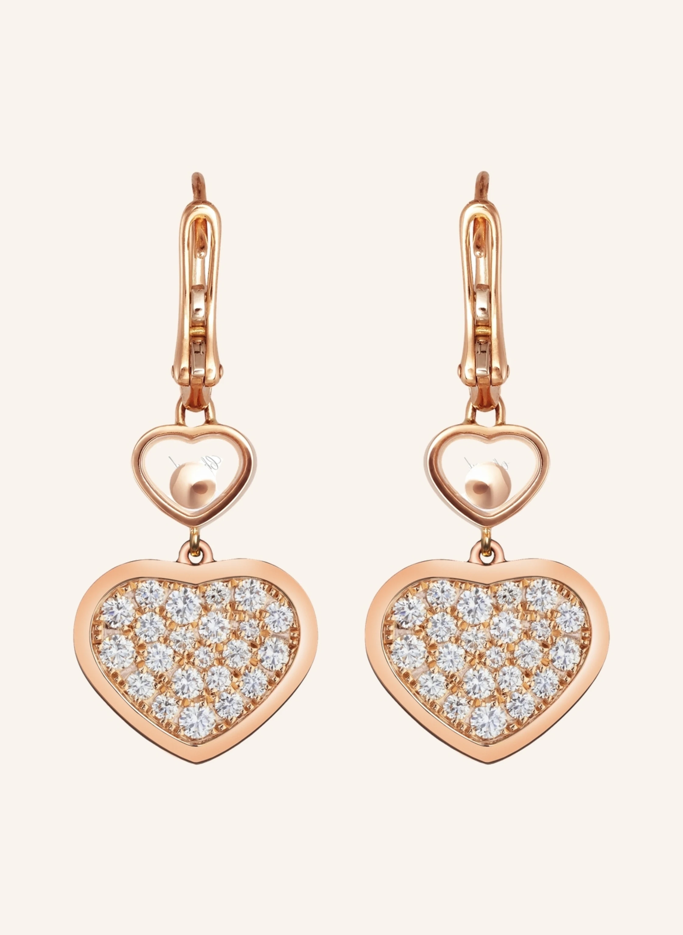 Chopard Ohrring HAPPY HEARTS Ohrringe aus 18 Karat Roségold und Diamanten