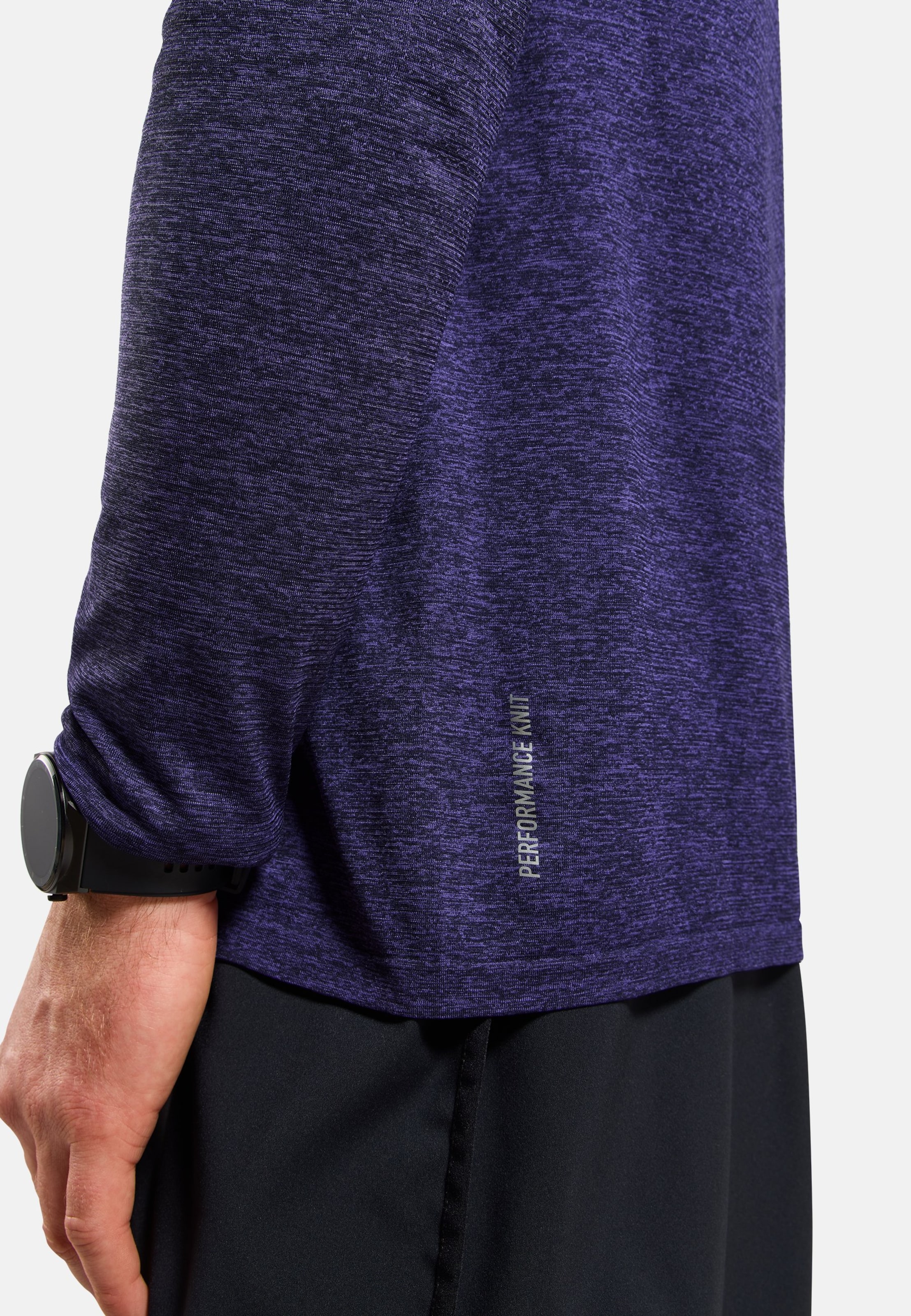 Essentials Seamless Langarm-Laufshirt in eclipse melange