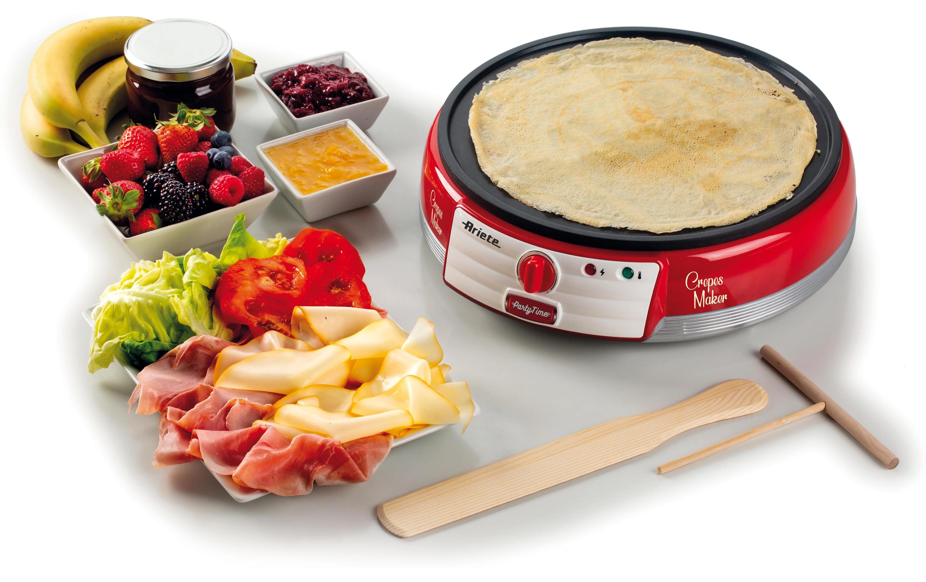 Crêpe Maker Party Time ARI-202-RD 1000 W, RotKüchengerät zur Herstellung von Crêpes
