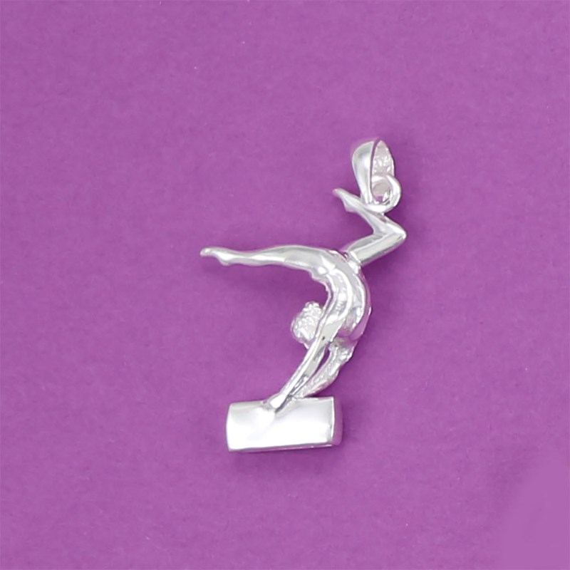 Pendentif GAF gymnaste poutre - Argent massif