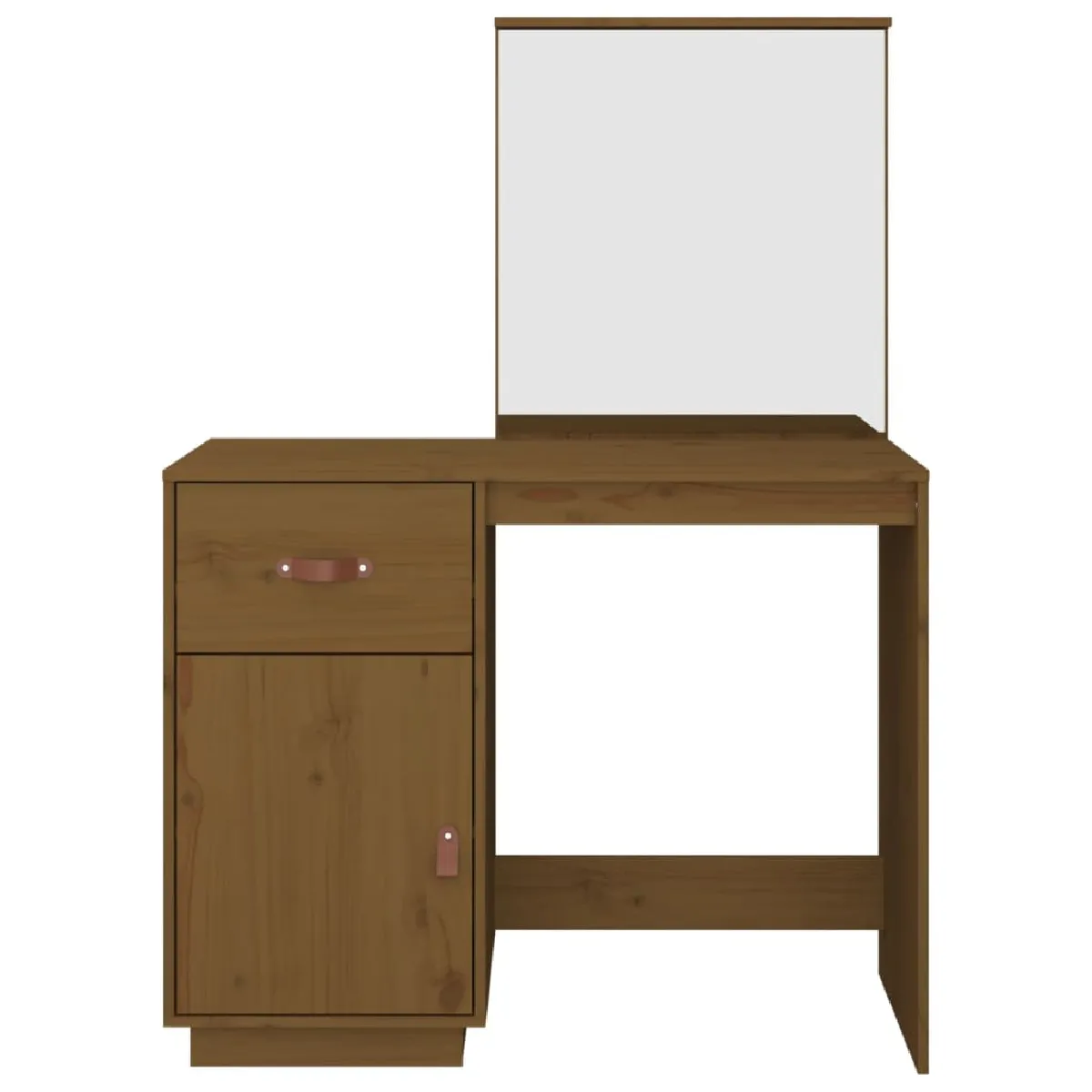 Coiffeuse Helloshop26 avec miroir - Marron miel