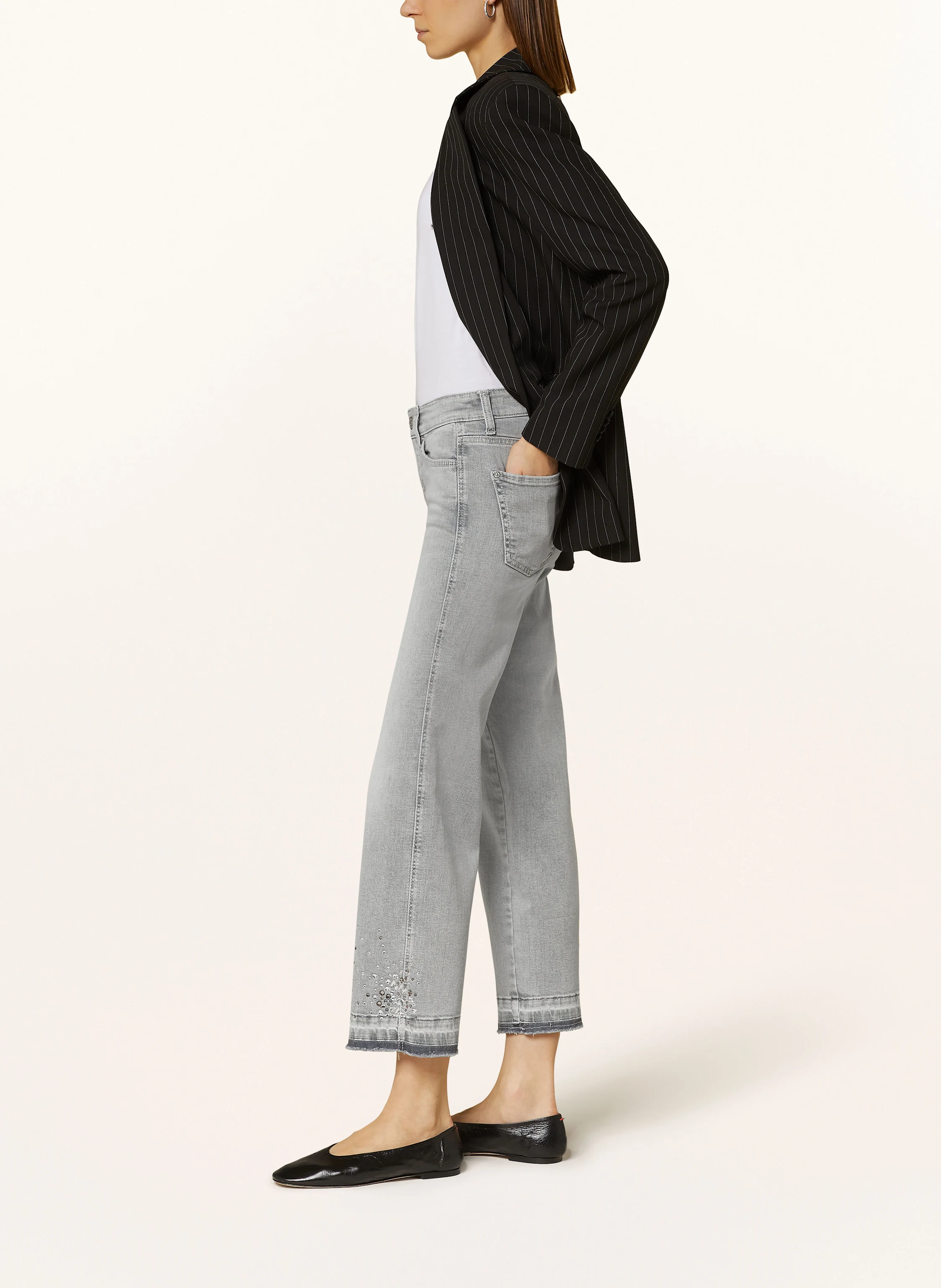 CAMBIO Straight Jeans PARIS mit Schmucksteinen
