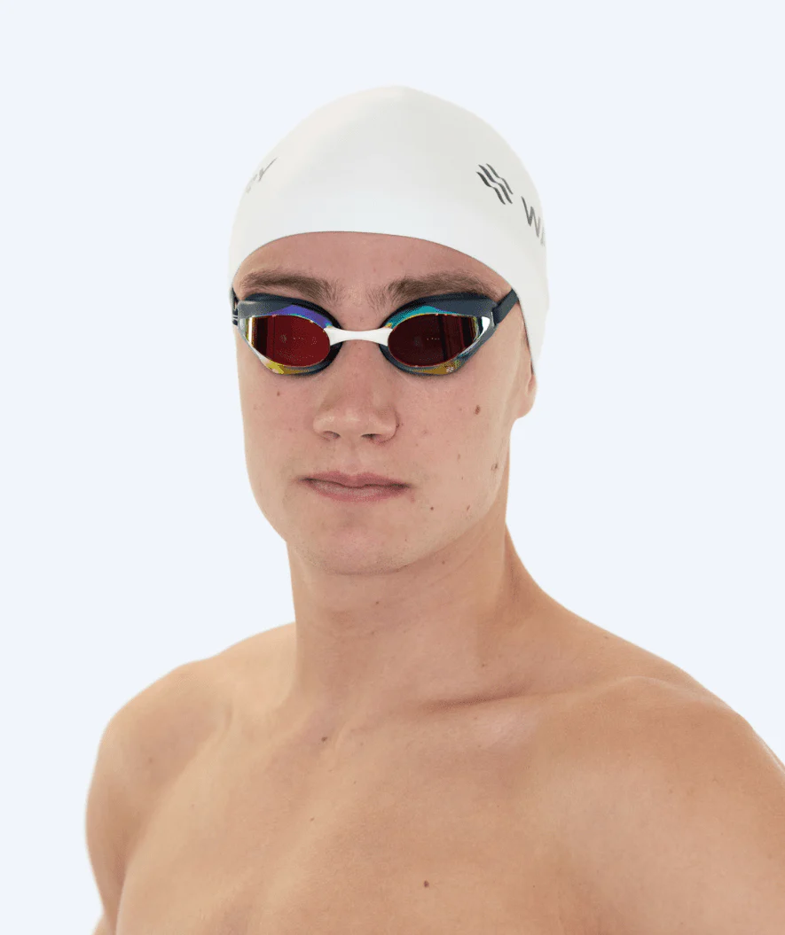 Watery Elite svømmebriller - Poseidon Ultra Mirror - Mørkeblå/guld