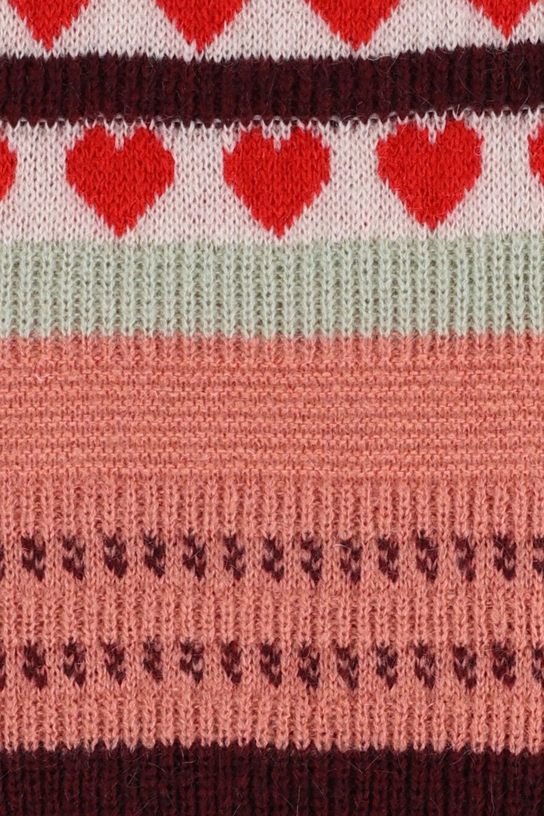 Groene jacquard spencer met hartjes