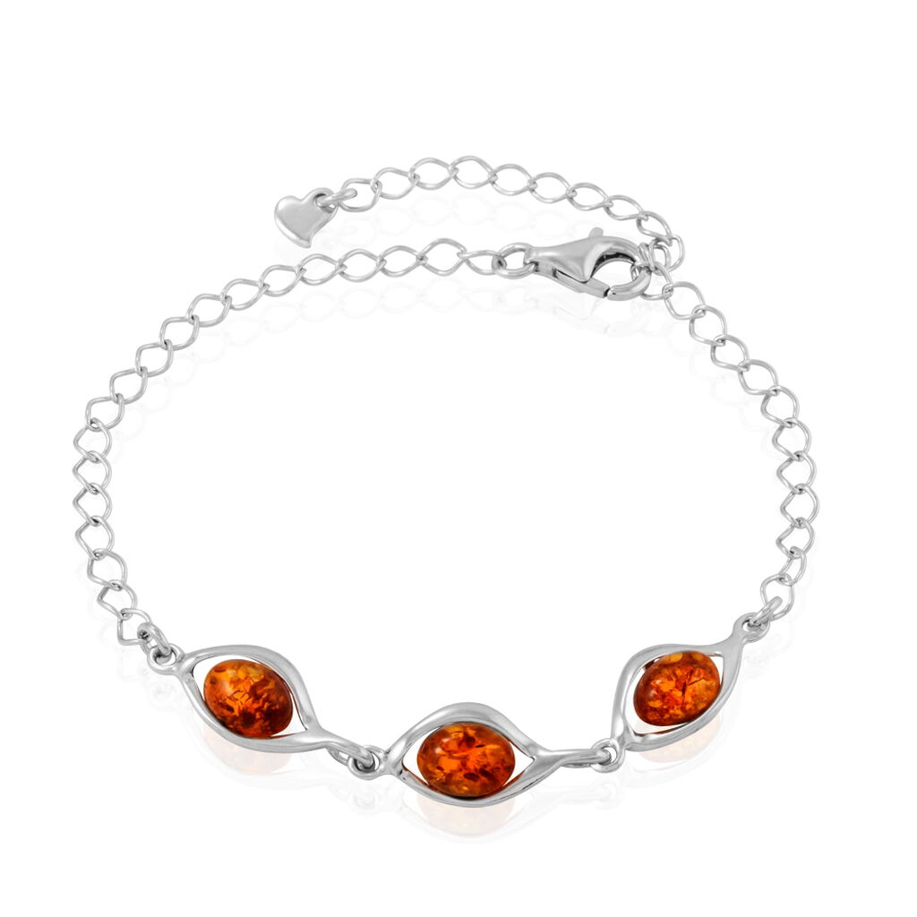 Bracelet Argent Blanc Mounyaae Ambre