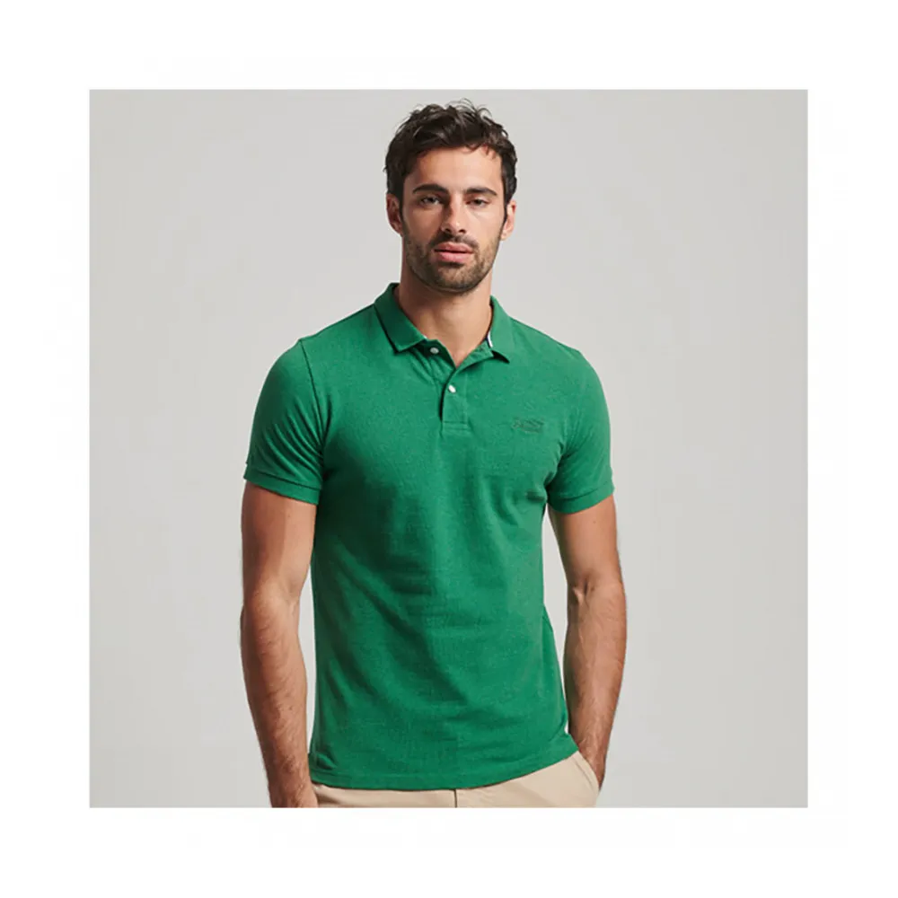 Superdry CLASSIC PIQUE - Polo Homme field green marl