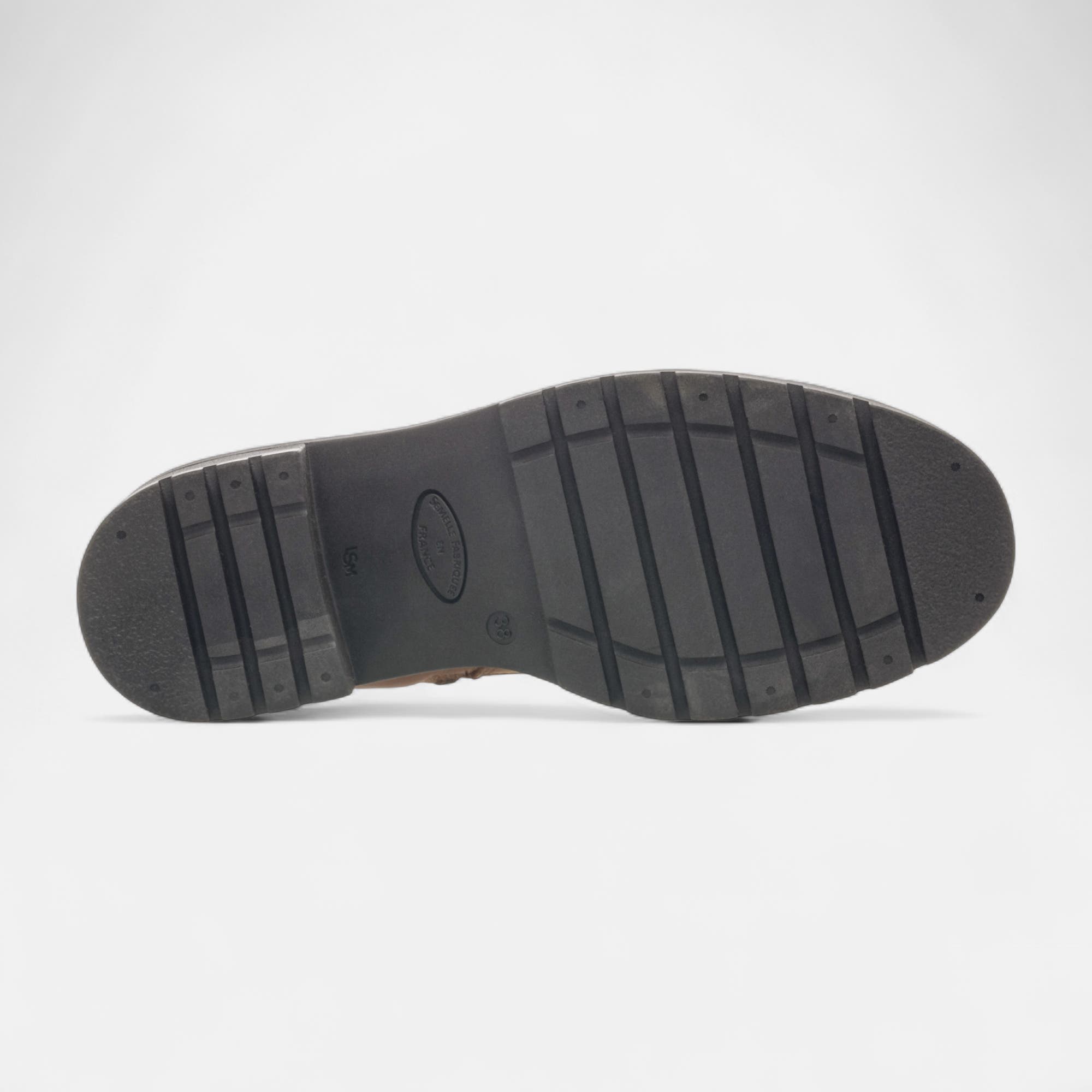 Boots à talon Femme en cuir cognac