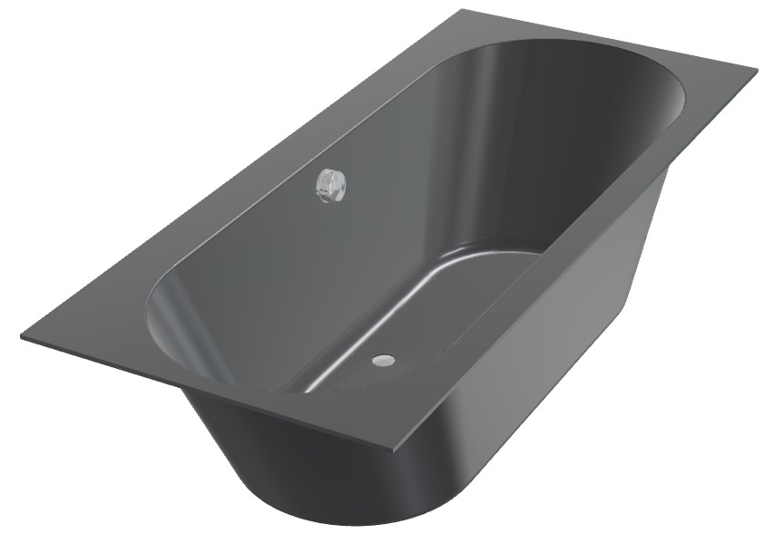 Xenz Madeira inbouw ligbad acryl 180x80cm ebony