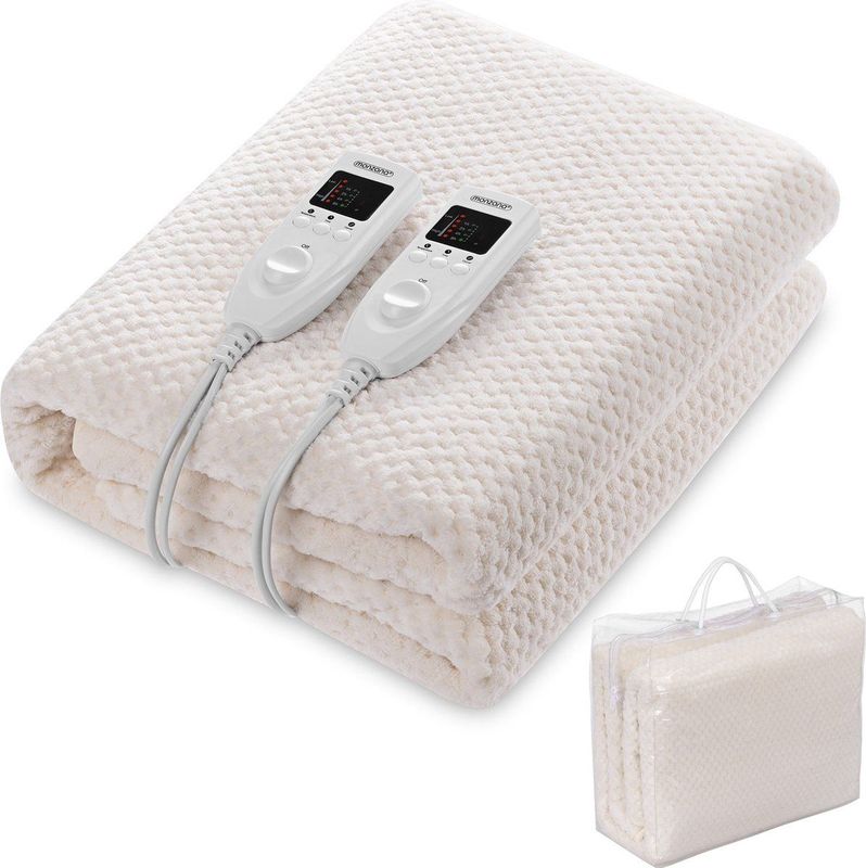 Monzana Warmtedeken - Elektrisch 160 x140cm 5 Temperatuurstanden - Beige