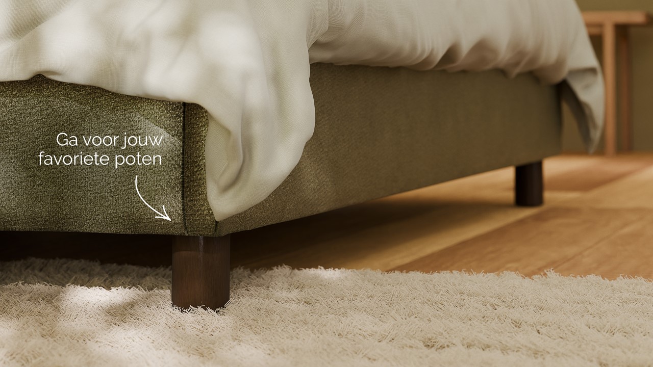 Bed Amber - Velvet glow dark green