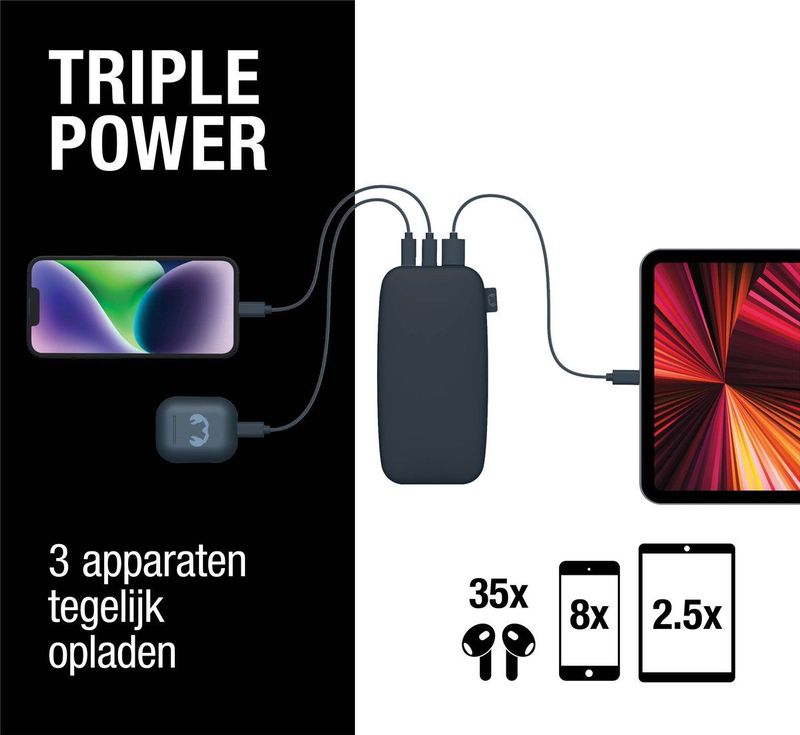 Fresh 'n Rebel - Powerbank 24000 mAh - Dive Blue - Snelladen