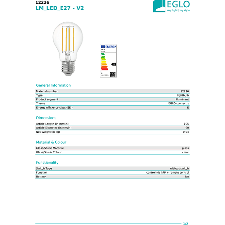 Eglo Connect-Z LED kronepære 6W - dæmpbar