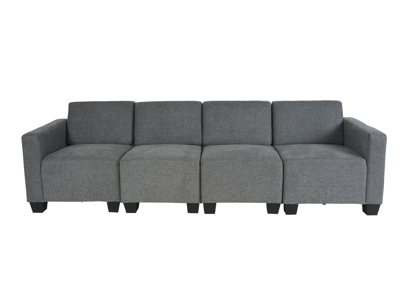 Modular 4-Sitzer Sofa Couch Moncalieri, Stoff/Textil ~ grau