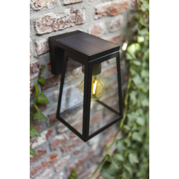 Lutec solar buitenwandlamp Fia mat zwart