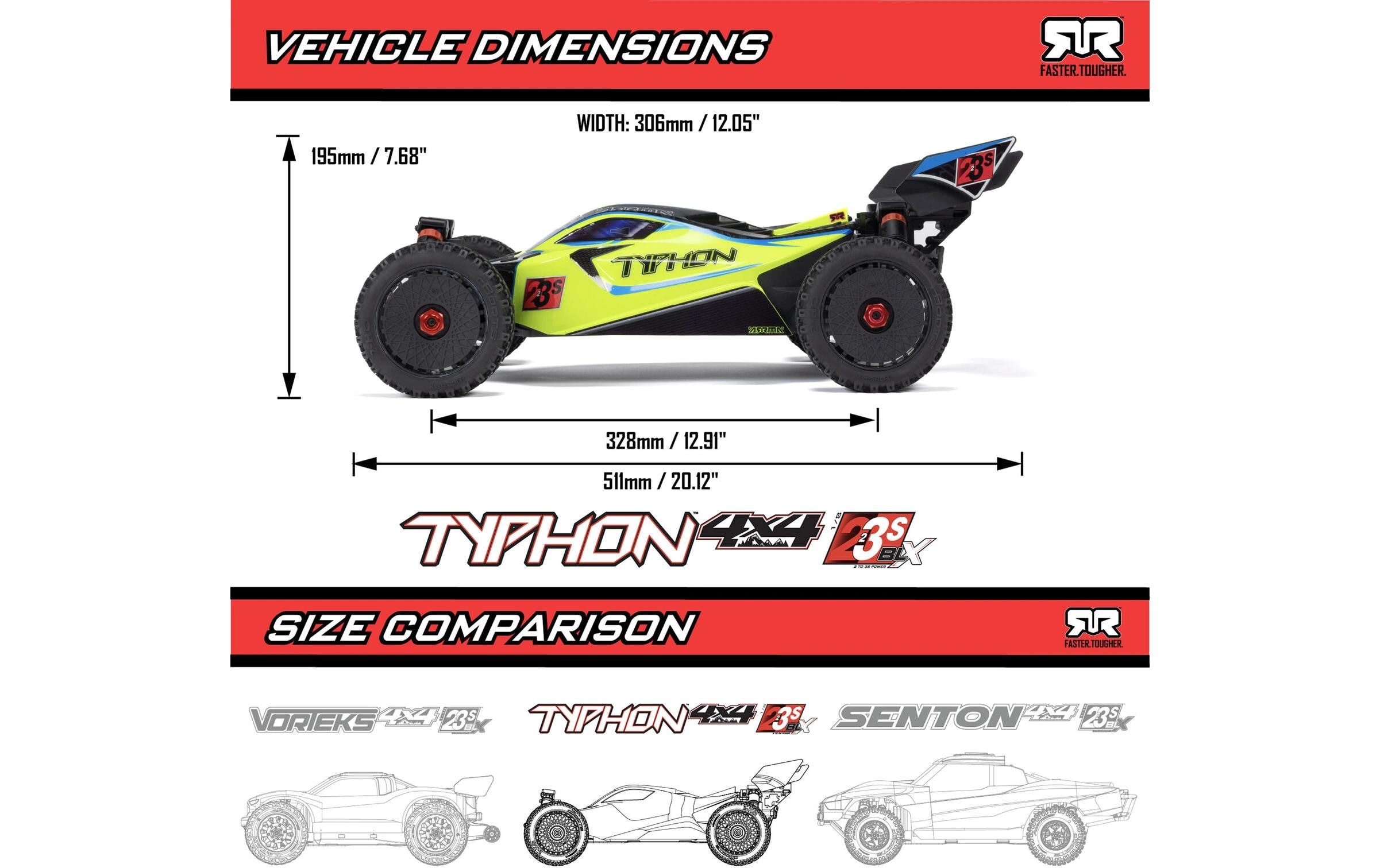 Buggy TYPHON BLX 223S Grün ARTR, 1:8<br>Off-Road Buggy mit Brushless Motor