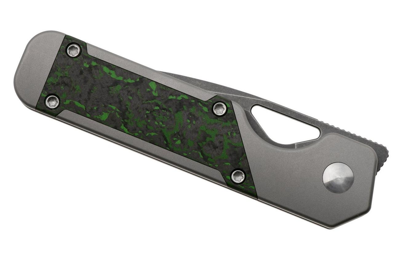 Kizer Mini Militaw, Ki3634SA2 Frame Lock, Blackwashed S45VN, Grey Titanium, Jungle Wear Fat Carbon Inlay, zakmes, Jonathan Styles design