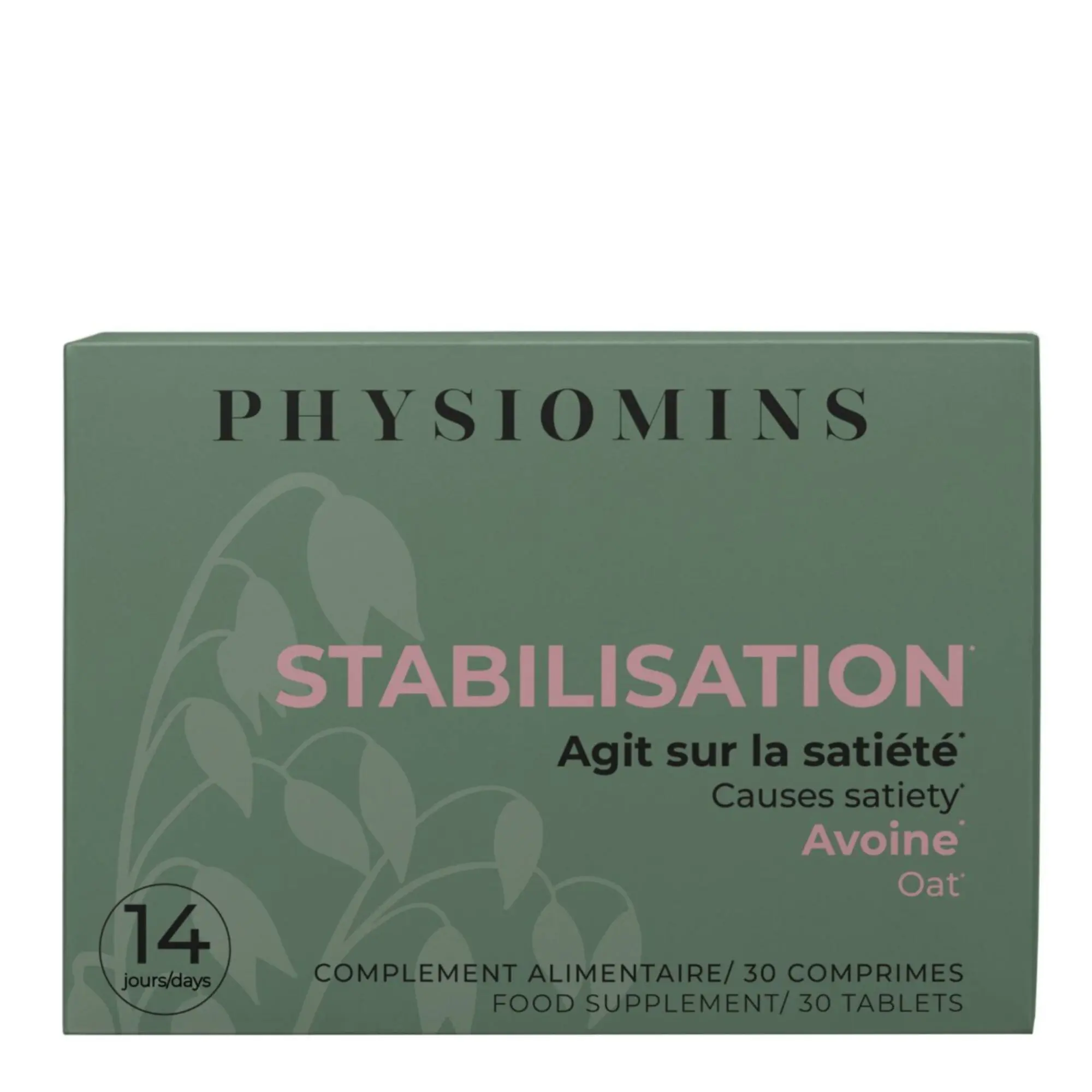 Physiomins - Stabilisation Agit sur la satiété 30 comprimés - Complément alimentaire