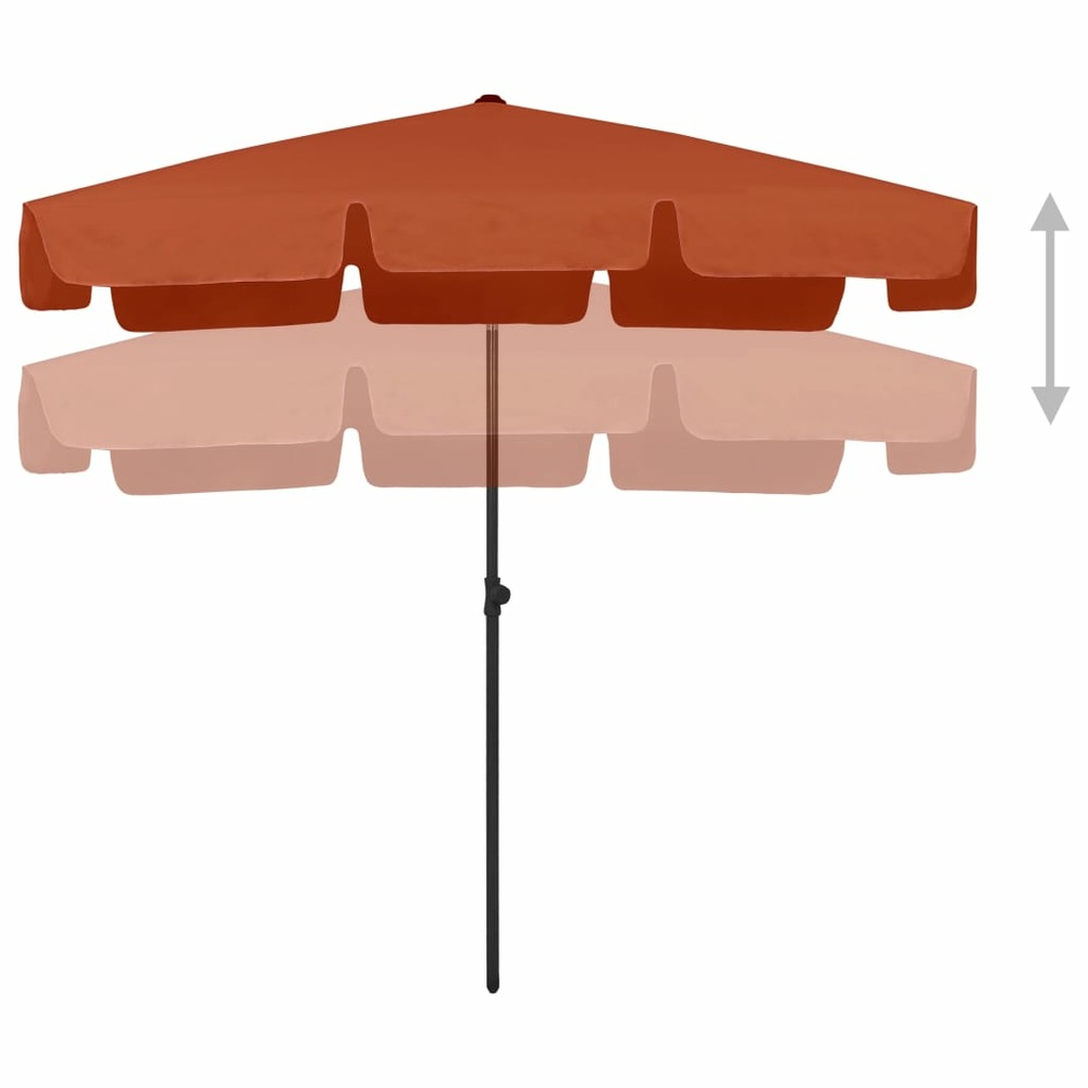 Parasol de plage 200 x 125 cm orange