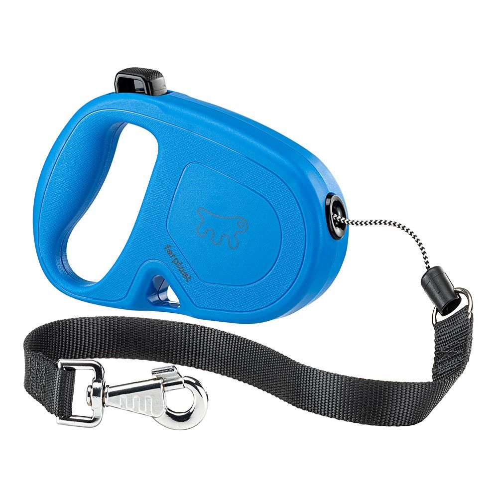 Laisse extensible pour grands chiens flippy one cord l , cordon rétractable 5 m, max 35 kg, bleu