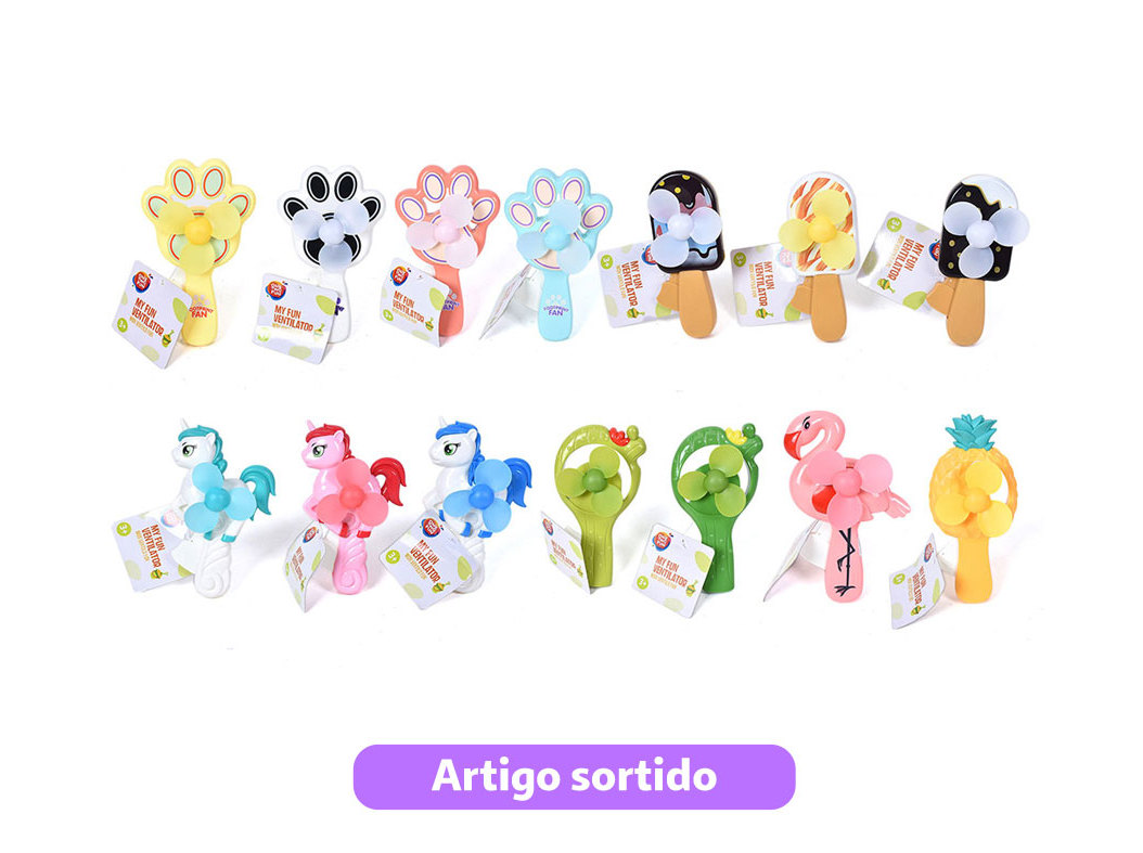 VENTOINHA DE MÃO ONE TWO FUN COM ANIMAIS MODELOS SORTIDOS
