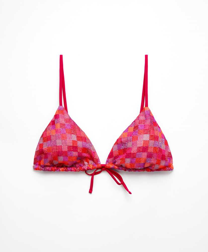Top de biquíni triangular mini quadrado