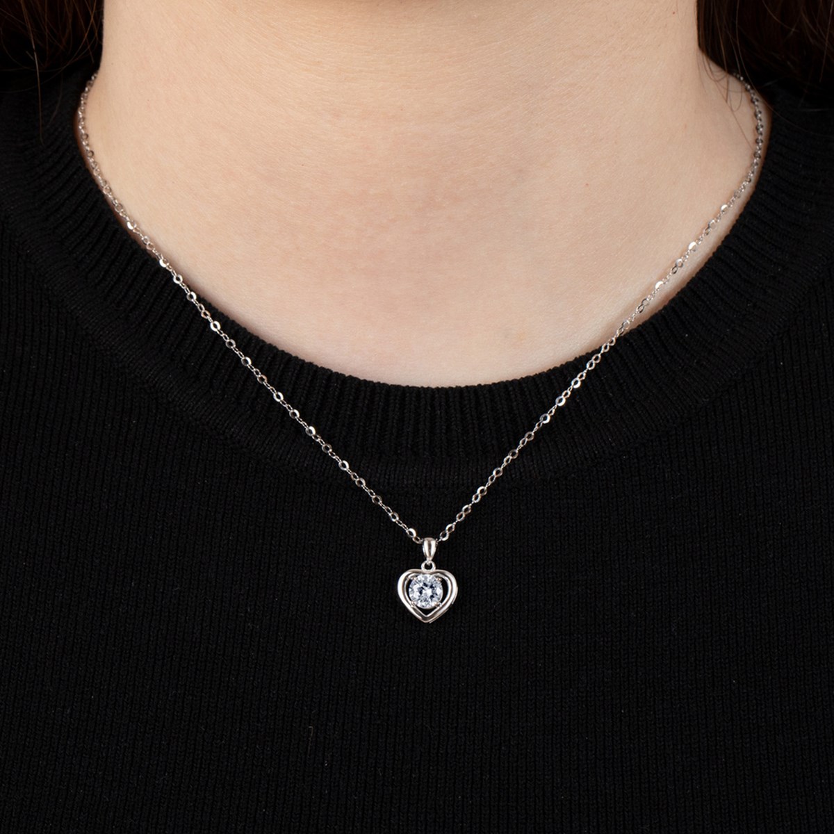 Collier Lotus Silver Coeur