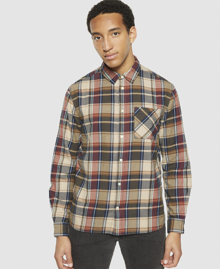Knowledge Cotton Apparel Regular light flannel checkered shirt - GOTS/Vegan Multi check