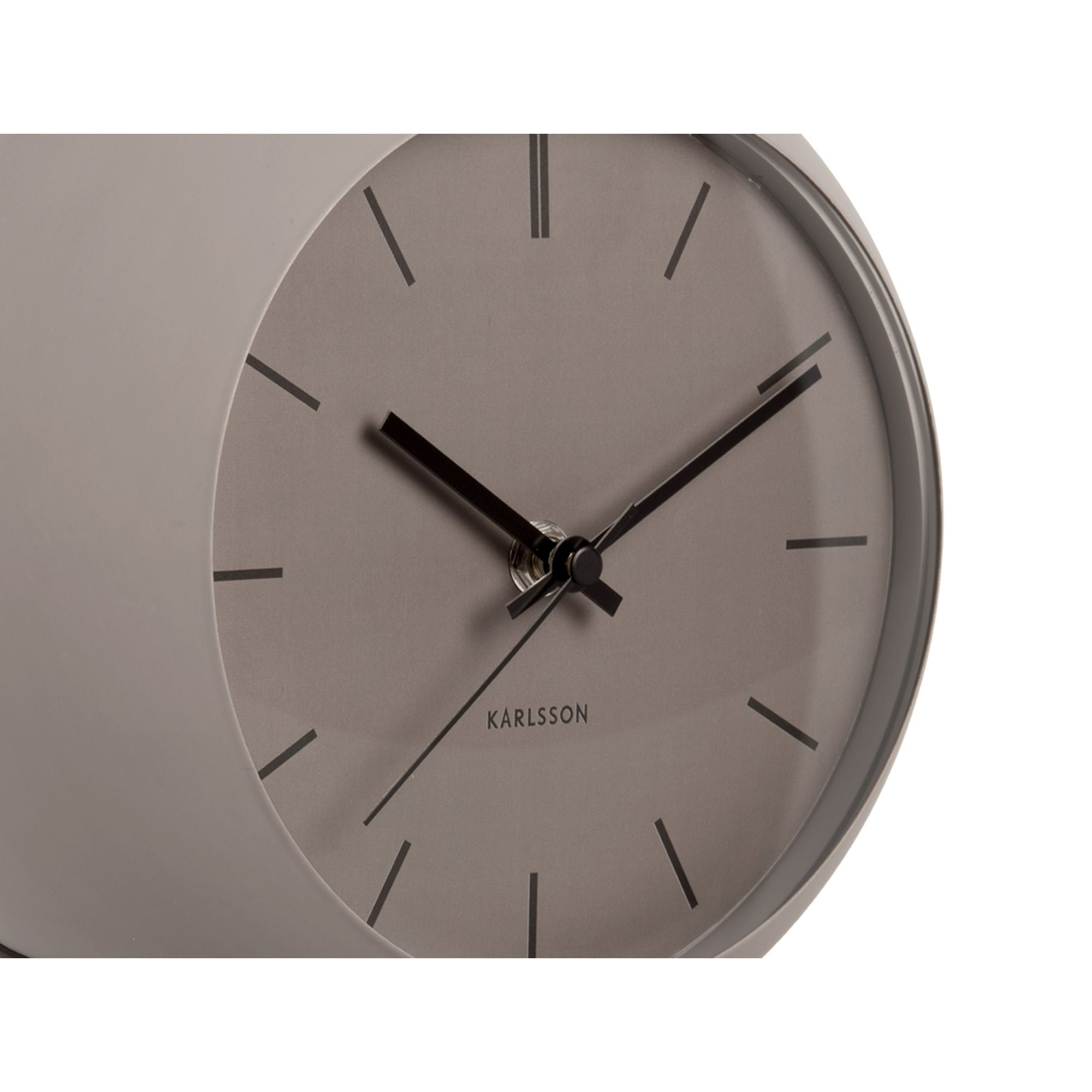 Karlsson - Table clock Nirvana Globe dark warm grey