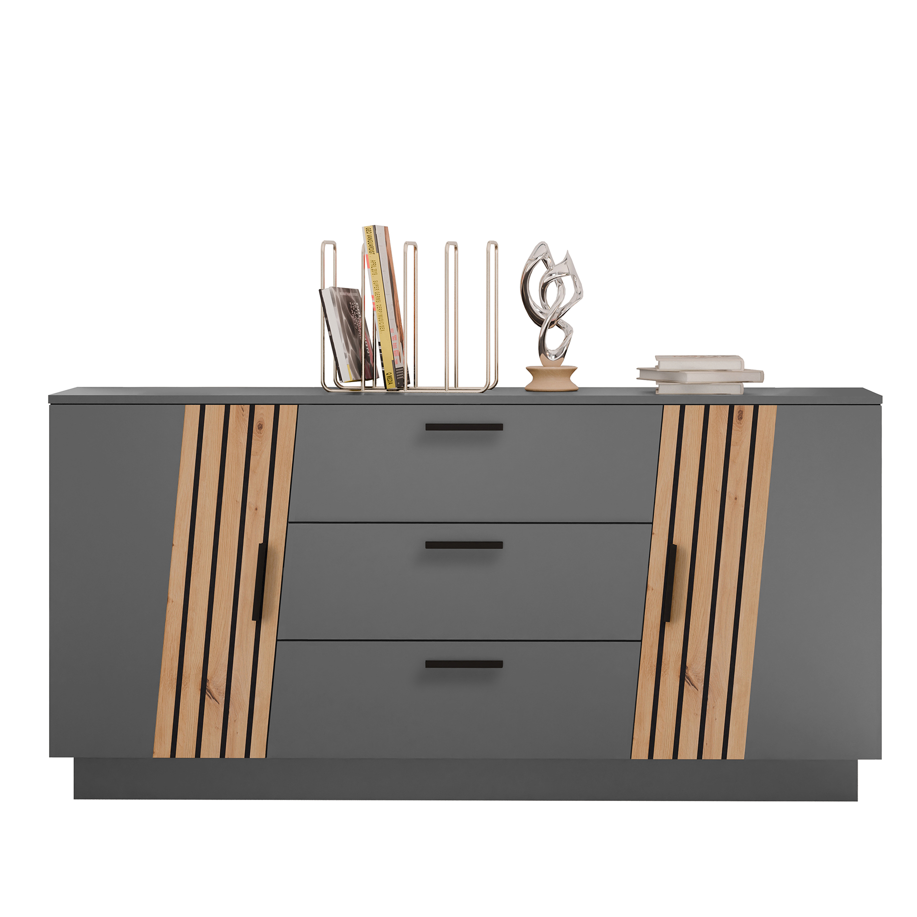 Sideboard PLATINA - grau - Artisan Eiche - 160 cm