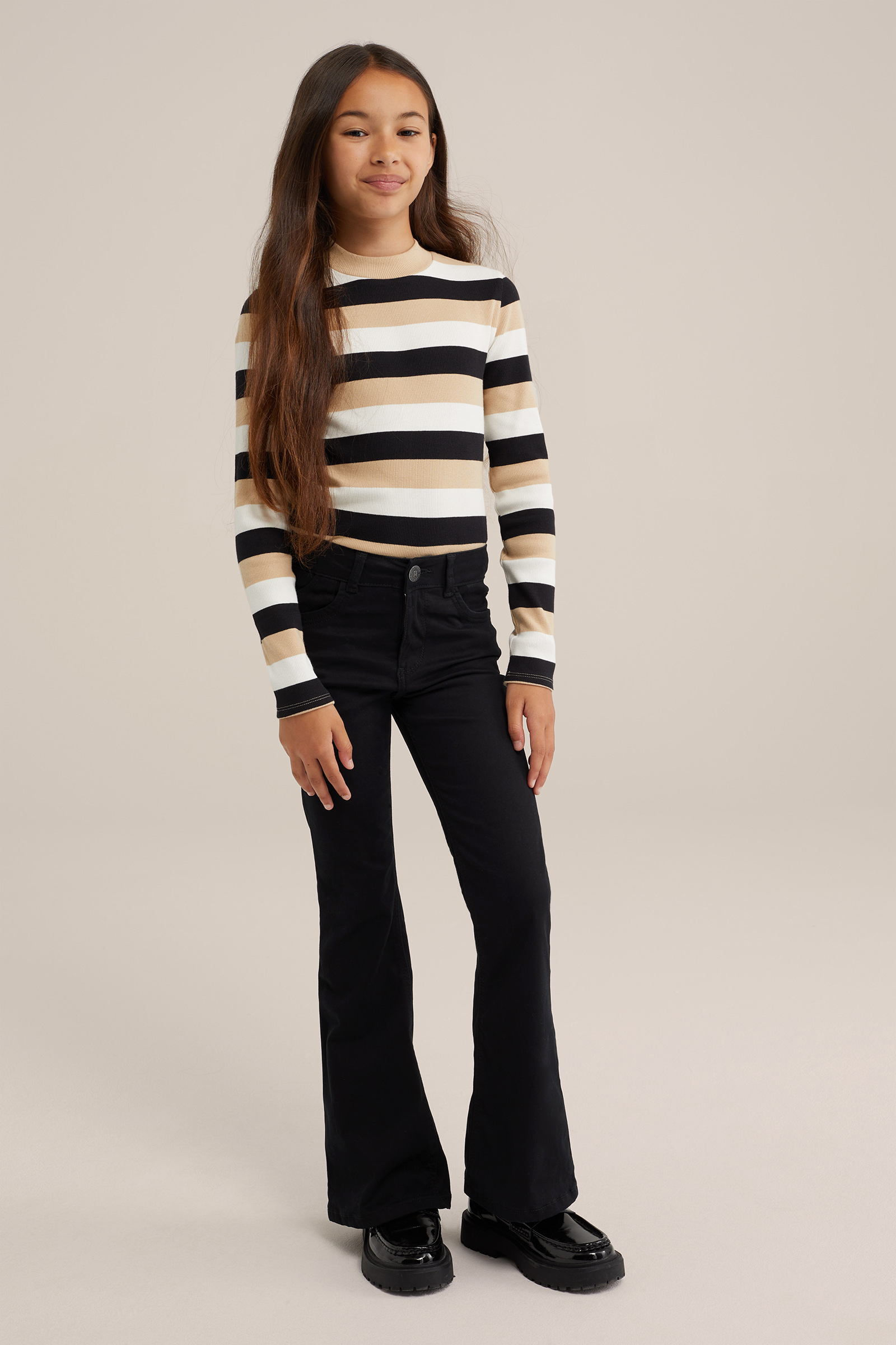 Meisjes flared jegging met stretch Blue Ridge Zwart