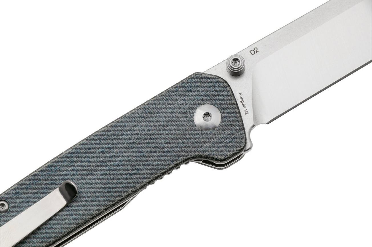 QSP Knife Penguin V2 QS130V2-B1 Two-Tone D2, Denim Micarta, zakmes