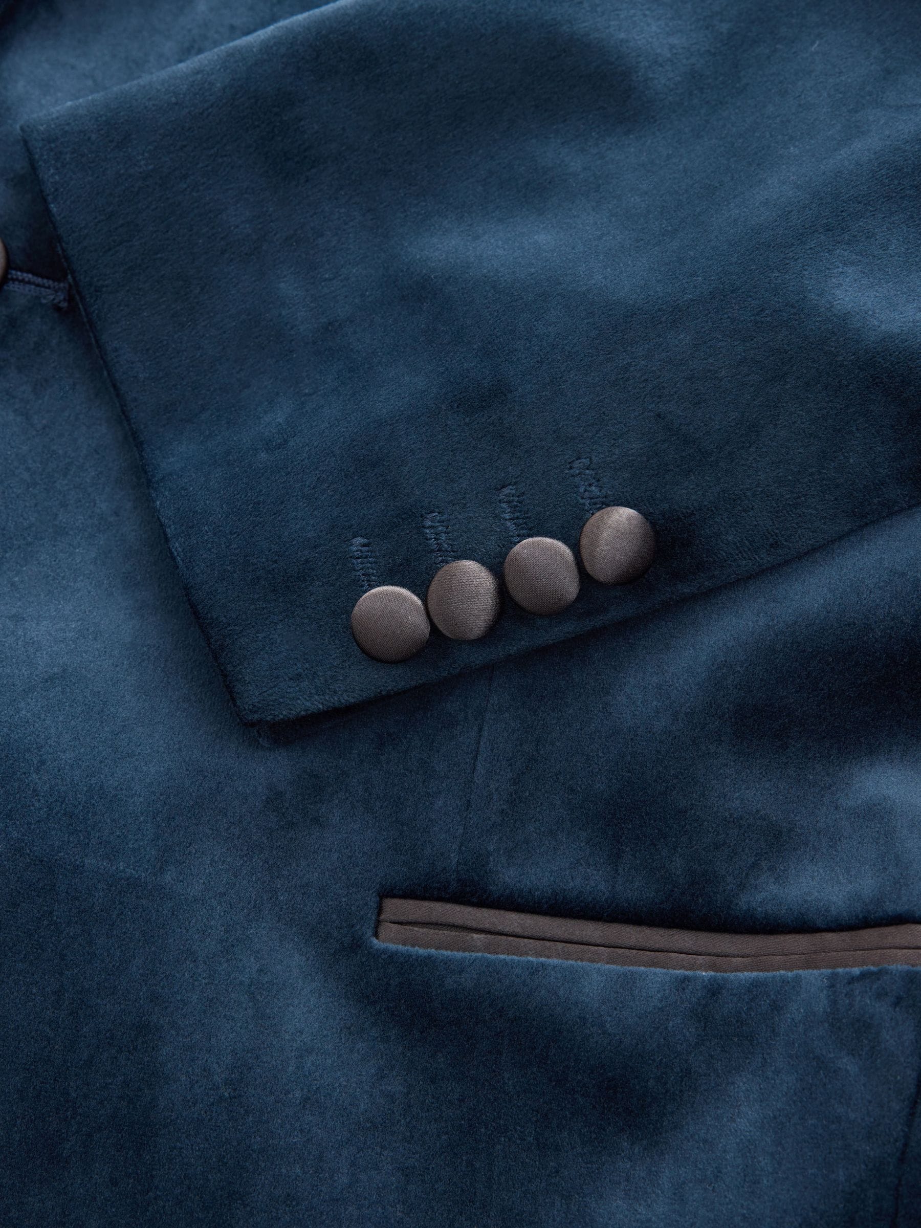 Donker marineblauw - Normale Pasvorm - Fluwelen blazer