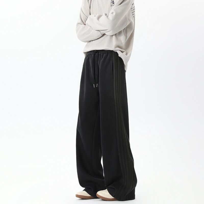 Kimeya - Hoge taille effen wijde joggingbroek