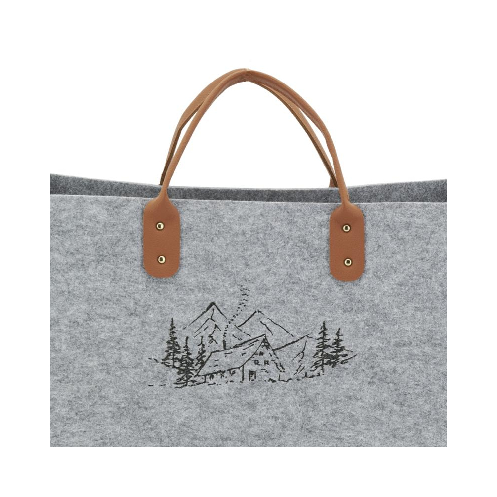 Sac à bûches en feutrine 50 x 25 cm