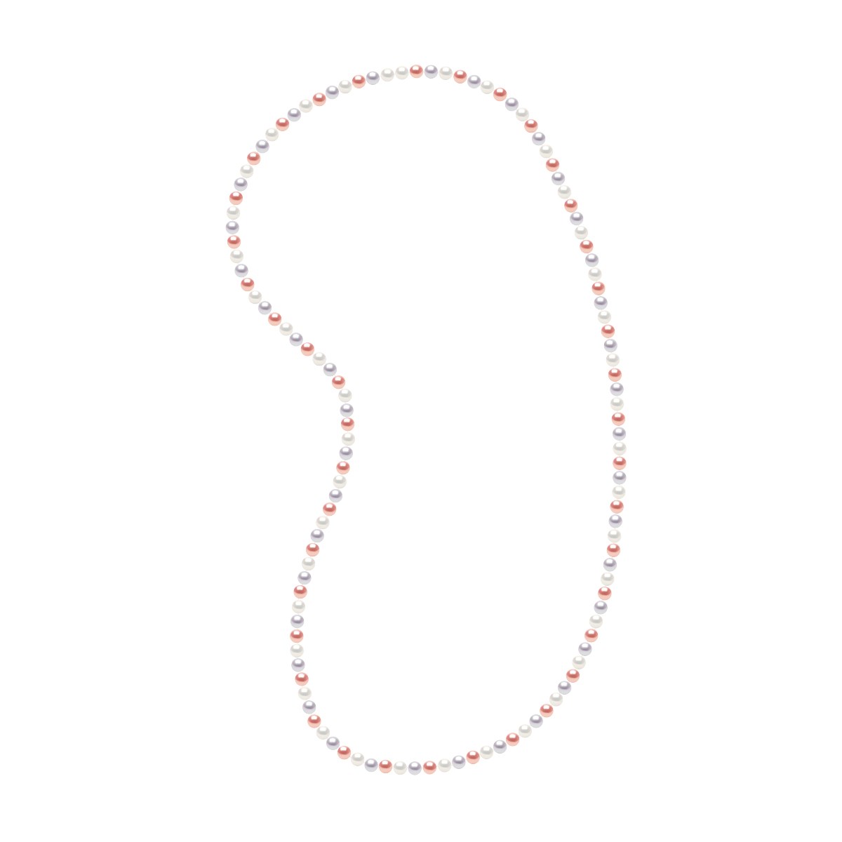 Sautoir OPERA Perles d'Eau Douce Rondes 6-7 mm Multicolores Longueur 80 cm