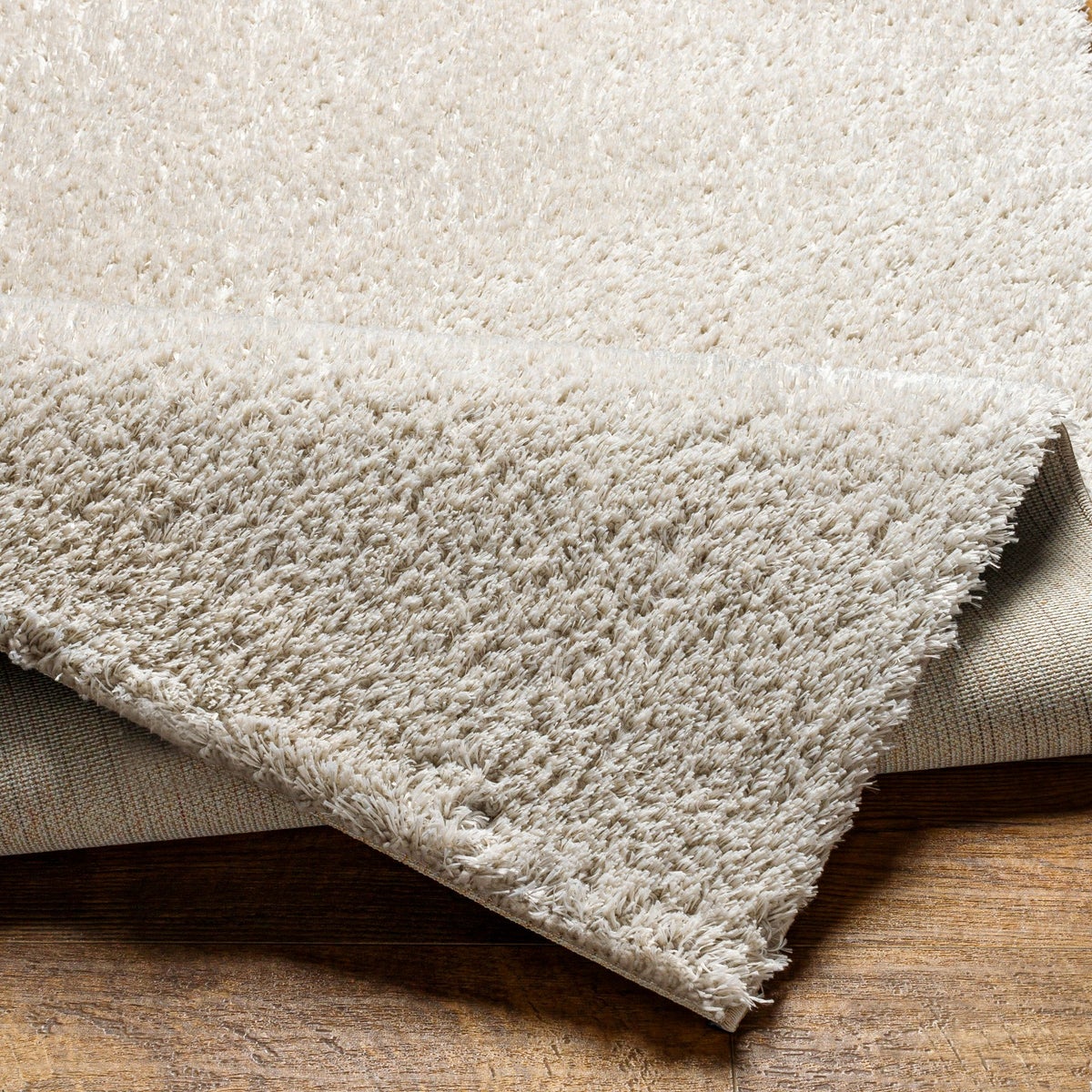 Modern hoogpolig shaggy vloerkleed, wit/grijs, 160x213 cm, ADLEY
