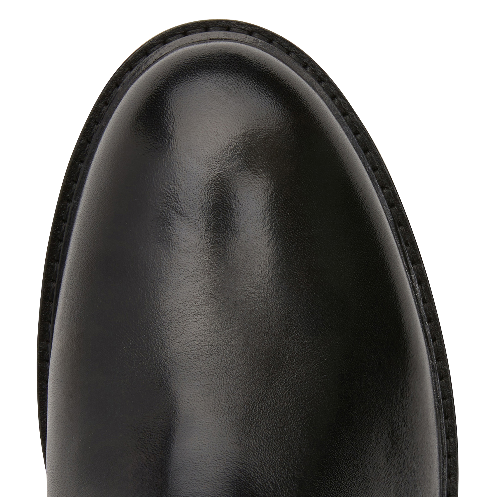 LEANDRO - Bottes hautes crantées en cuir| Noir