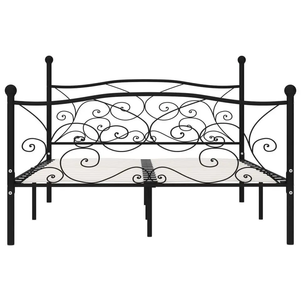 vidaXL - Bed frame met lattenbodem - Zwart - Metaal - 120x200 cm
