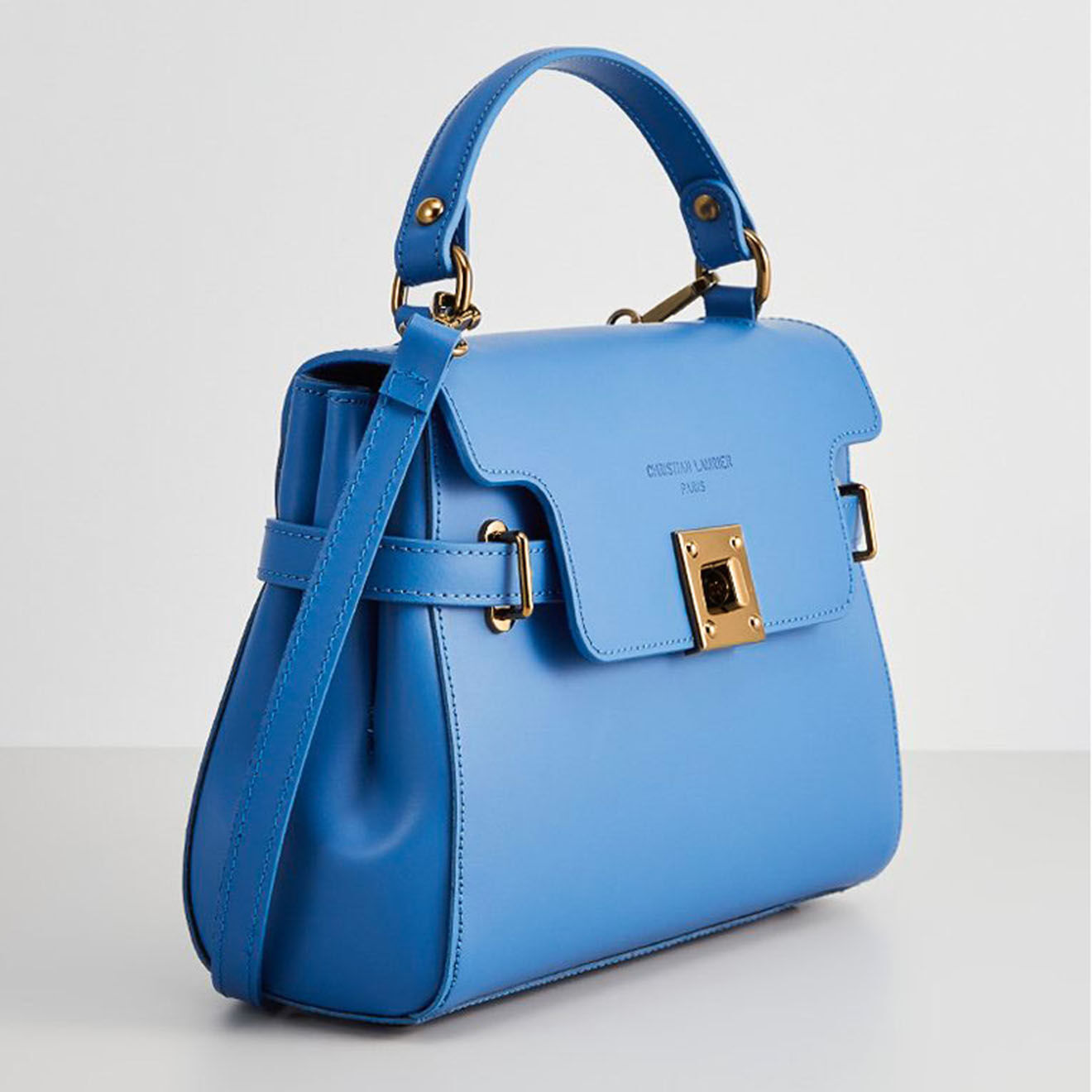 Christian Laurier Sac à main en Cuir Swang bleu    - 28x20x11 cm