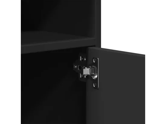 Armoire à roulettes noir 60x48x81 cm bois d'ingénierie