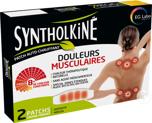 SyntholKiné Patch Auto-Chauffant Douleurs Musculaires Grand Format 2 Pièces